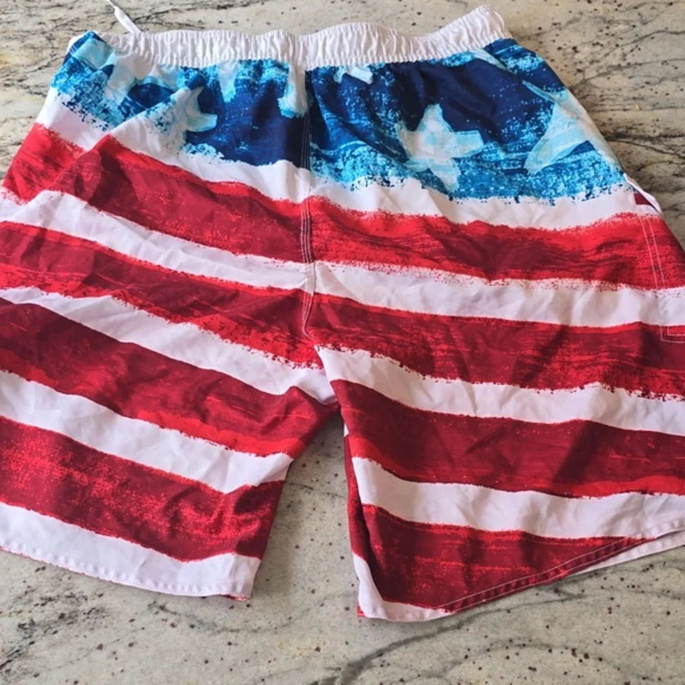 4th of July Joe Boxer Men's Red,‎ White, and Blue Swim Shorts size xl